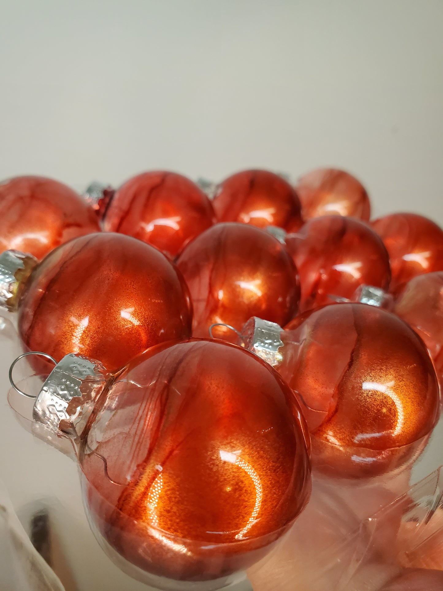Red/Gold mini ball ornaments glass set of 12