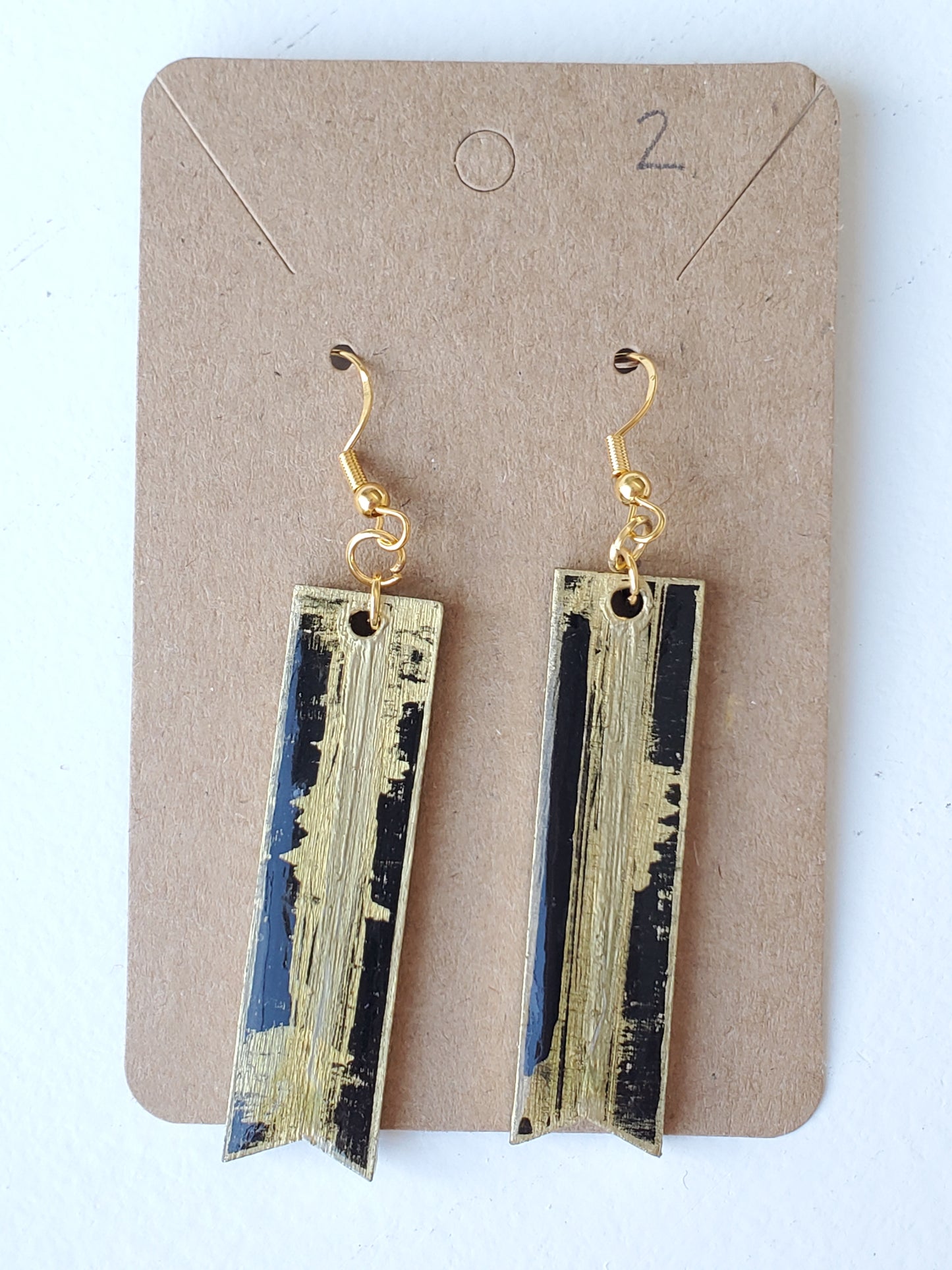 Abstract Earring Black/Gold