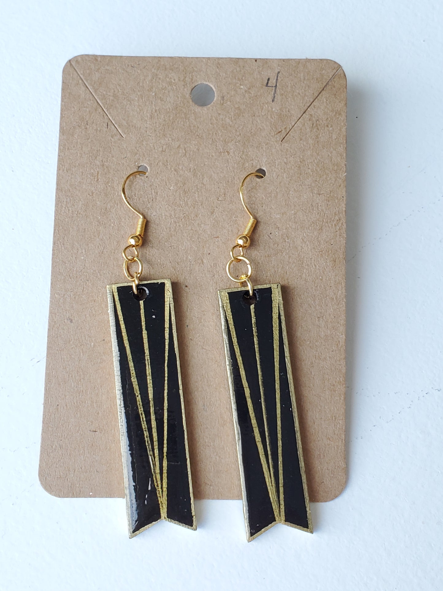 Art Deco Earrings Black/Gold2