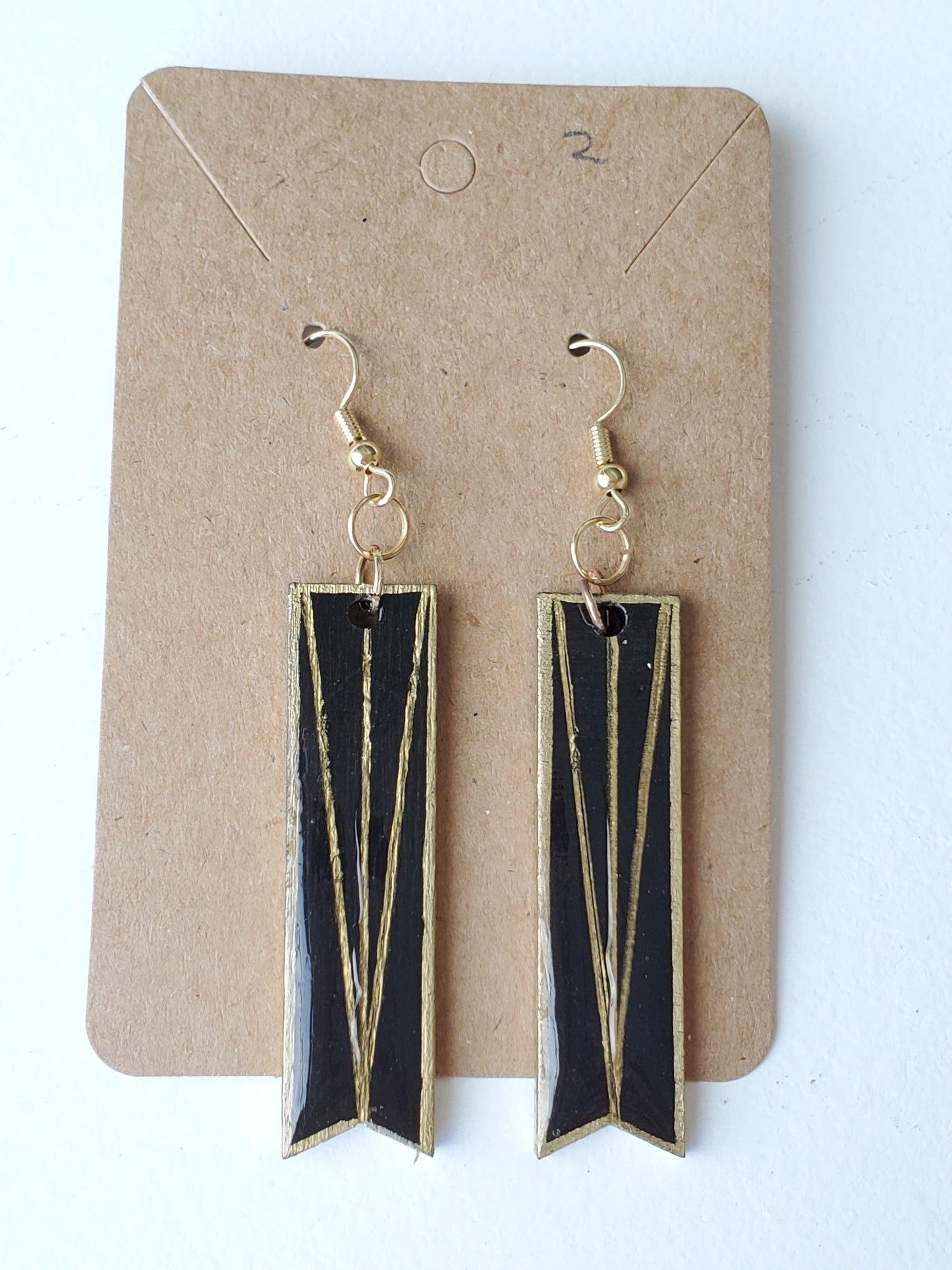 Art Deco Earrings Black/Gold2