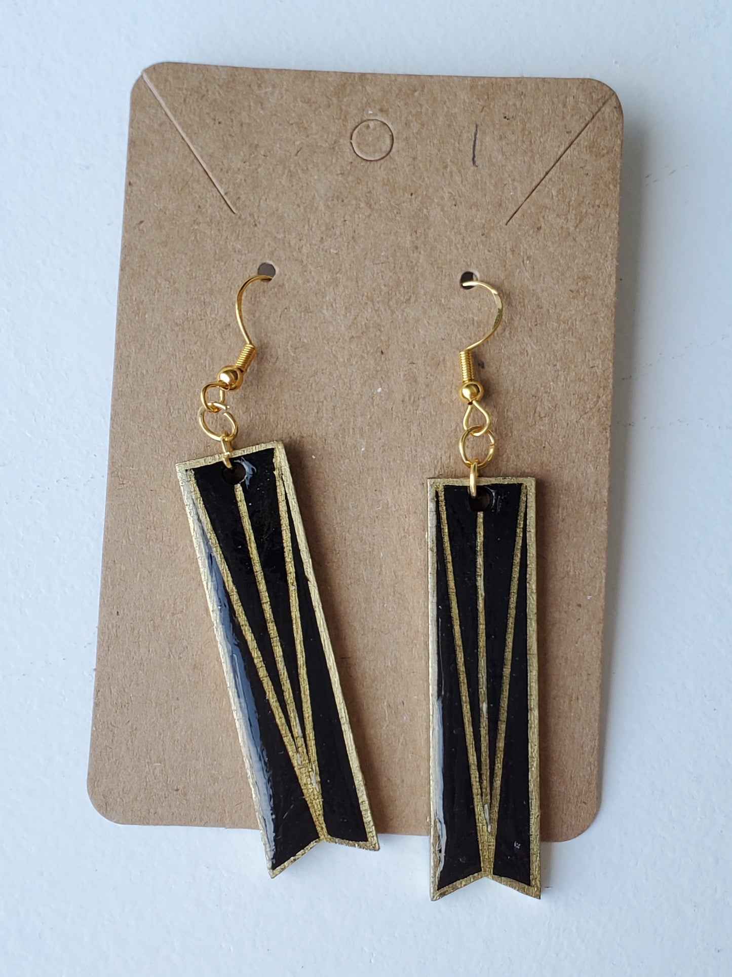 Art Deco Earrings Black/Gold2