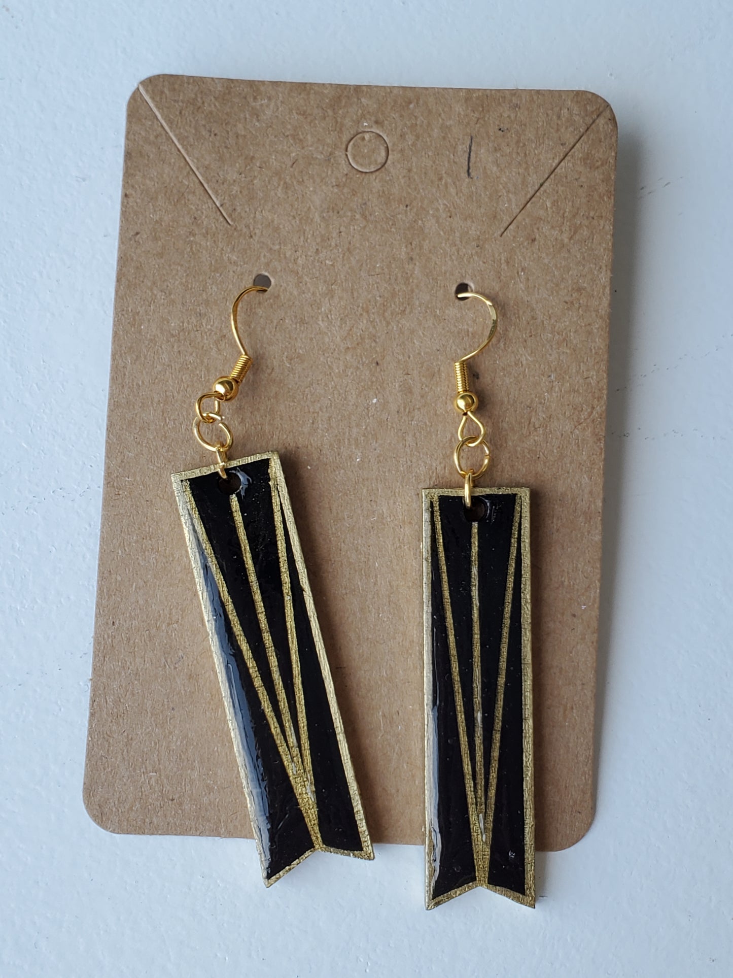 Art Deco Earrings Black/Gold2