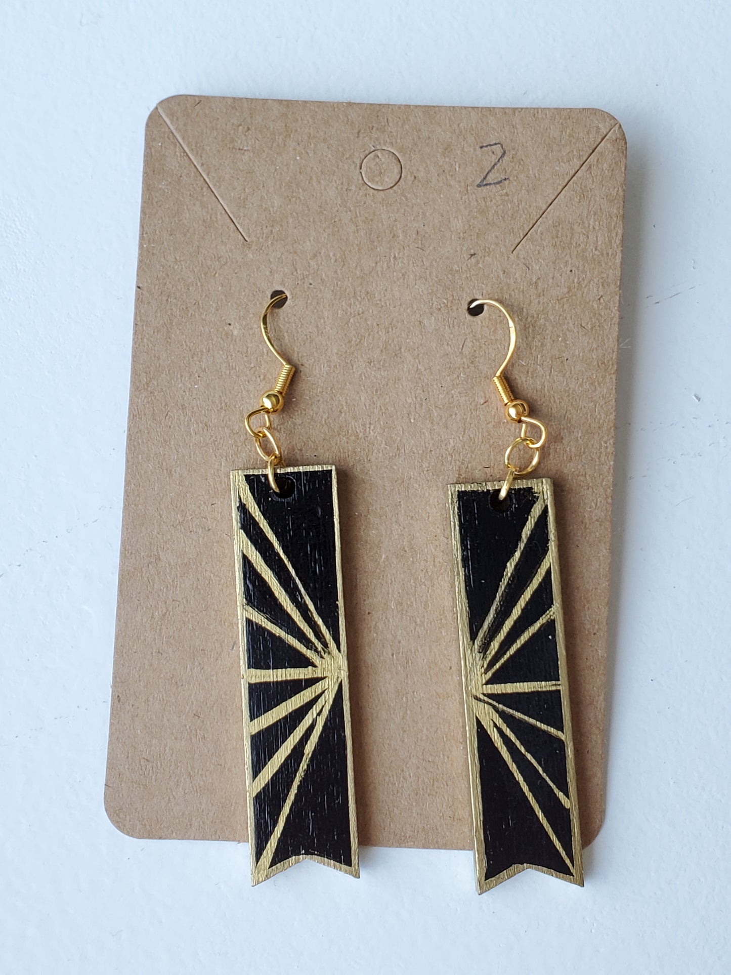 Art Deco Earring Sunburst Black/Gold